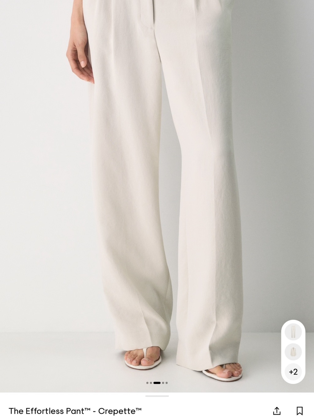 Aritzia Wilfred Wide-Leg Crepe Pants in Cream